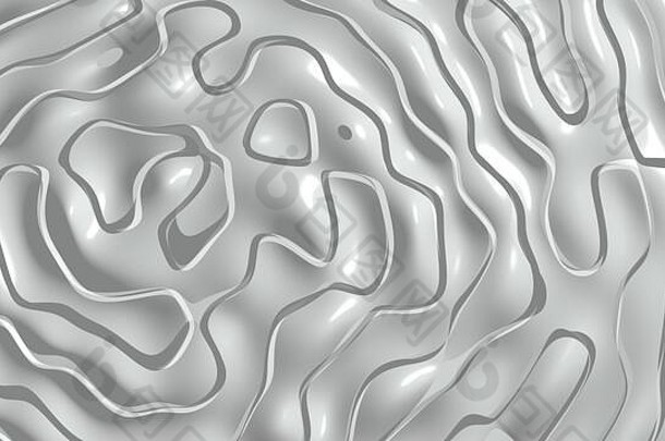 简单的淡薄荷奶油单色3D抽象背景图像，由带有阴影透视图的简单裂纹图案构成