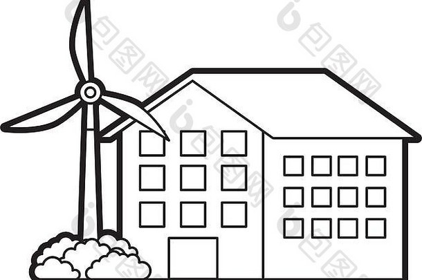 房子建筑风涡轮生态真正的房地产能源非常高效。