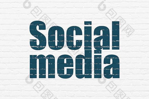 社交网络概念：墙壁背景下的社交媒体