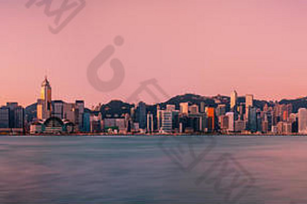 维多利亚港口在香港香港黎明