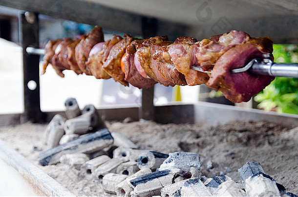 块肉烧烤图片北希腊