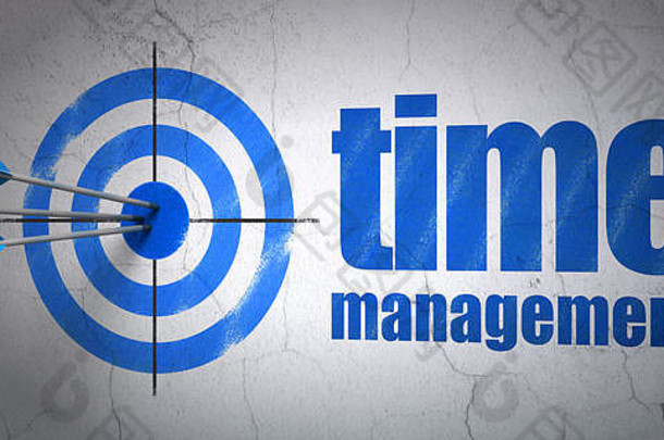 时间概念：墙壁背景下的目标和时间管理