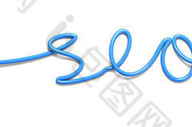 搜索引擎优化形状的蓝色鼠标和电缆