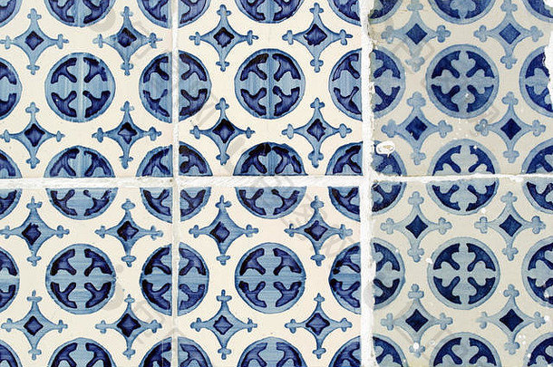 葡萄牙瓷砖Azulejos的细节