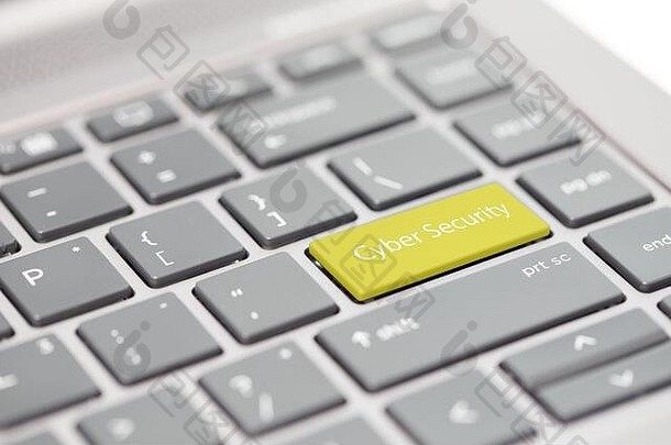 网络安全黑客https MFA密码仿冒诈骗概念显示在笔记本电脑键盘的特写输入键上