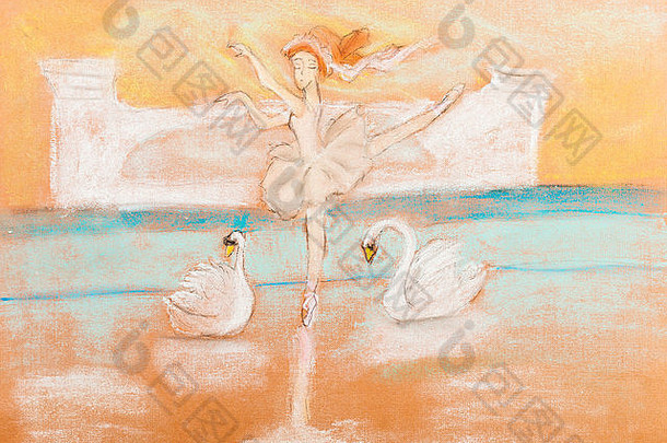 儿童绘画-芭蕾舞演员dry patel的芭蕾舞《天鹅湖》