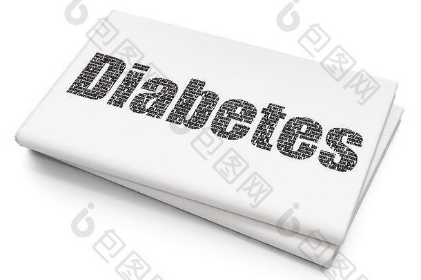 医学理念：空白报纸背景下的糖尿病
