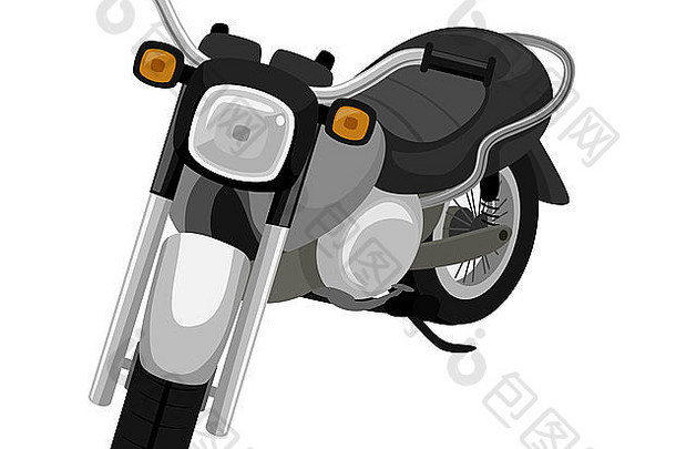 可供<strong>使用</strong>的黑色摩托车示意图