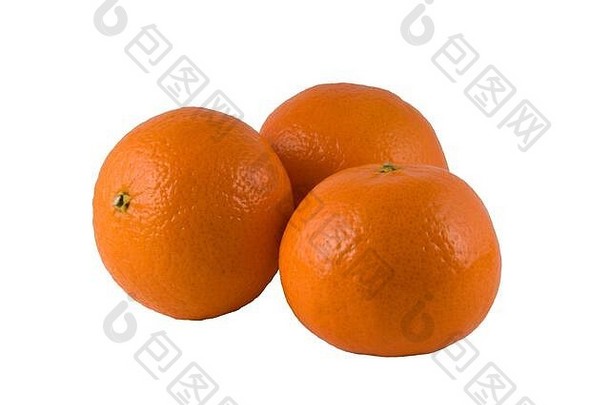 白底三个熟橙子