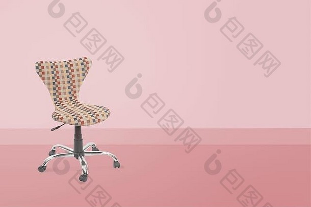 扶手椅墙壁背景上的现代设计师座椅。纹理椅子。