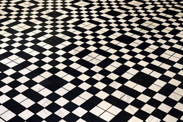 黑白复古风格瓷砖地板