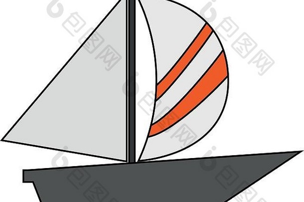 单帆船图标图像