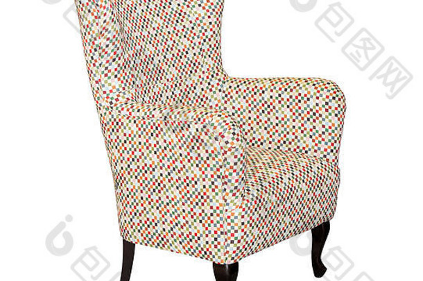 棕色（的）纺织现代椅子孤立的