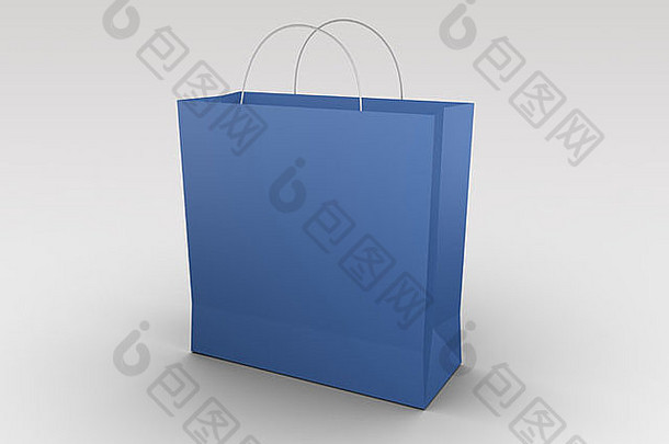 蓝色的购物袋呈现图像