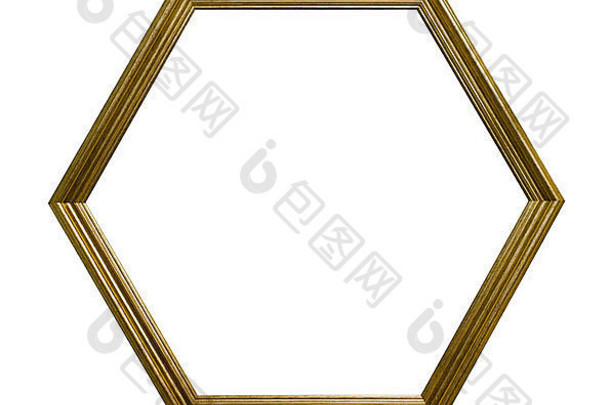 六角图片框架白色背景