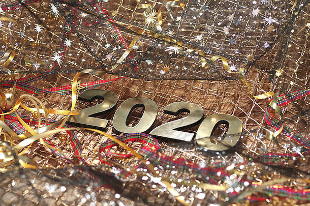 2020年新年快乐。抽象背景下编号2020的符号