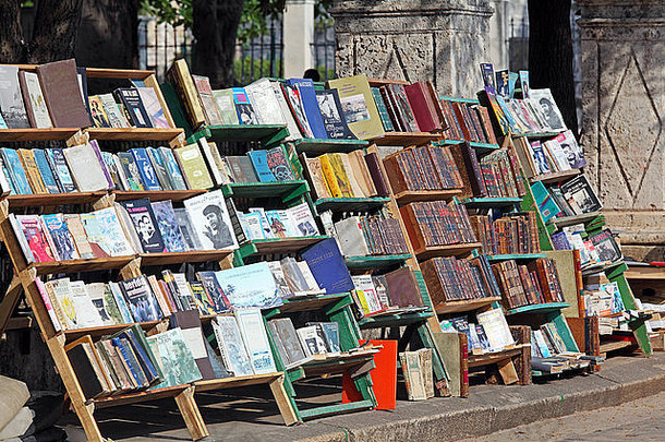 街复古的书市场哈瓦那古巴