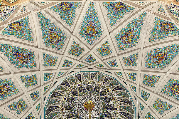 美丽的装饰大清真寺马斯喀特阿曼