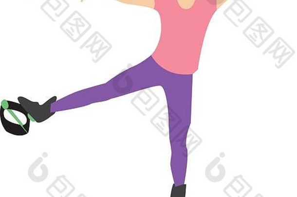做<strong>瑜伽</strong>或普拉提的女人。伸展运动。