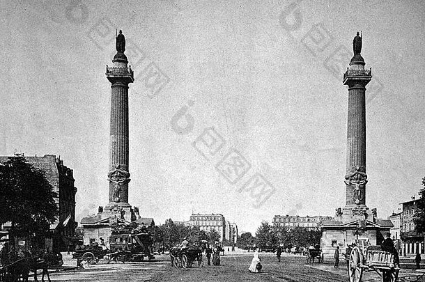 早期复写的地方国家广场巴黎法国