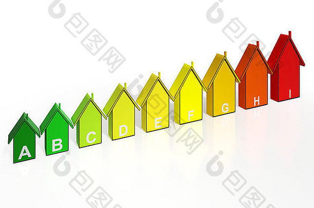 能源效率评级房子显示生态环境建筑