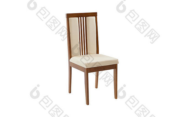 木椅子对象孤立的白色背景