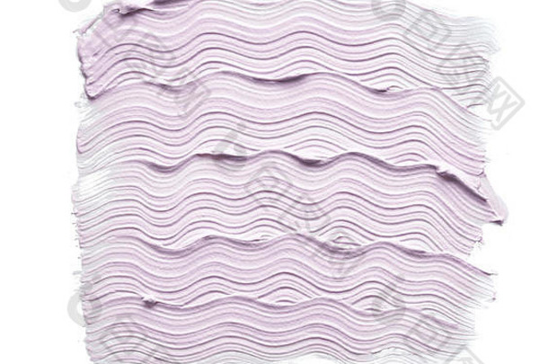 轻轻紫色的纹理中风面部清洗面具丙烯酸油漆孤立的白色背景