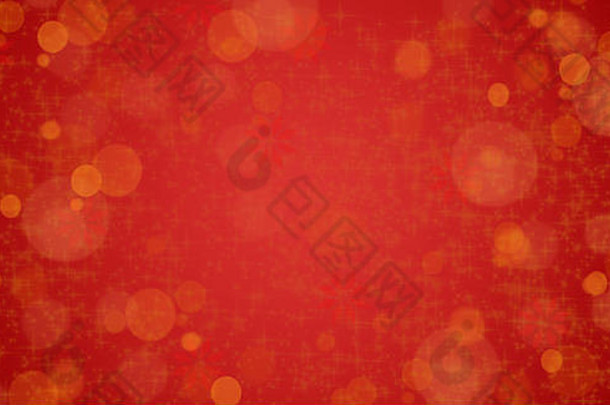 红色和金色的抽象背景。情人节快乐。带空格的圣诞贺卡。波基和闪光效果。