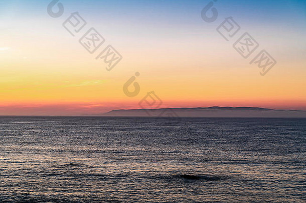 夏天日落pentland弗斯奥克尼岛屿最北的苏格兰