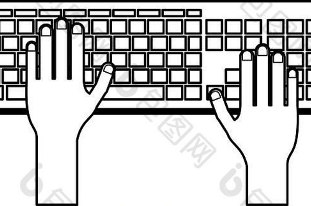 手电脑键盘黑色的白色