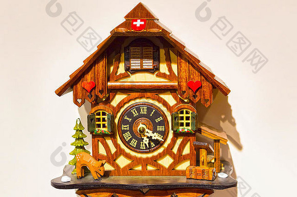 瑞士木钟的细节