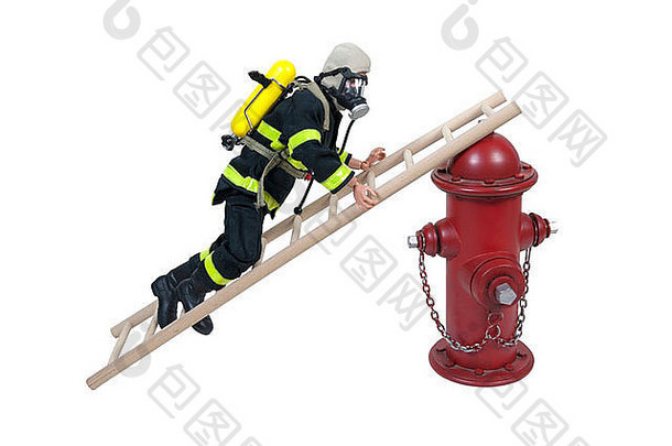 消防队员保护齿轮攀爬梯倾斜火消火栓路径包括