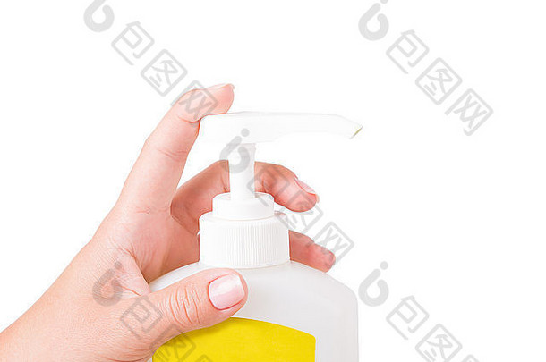 手肥皂孤立的白色背景