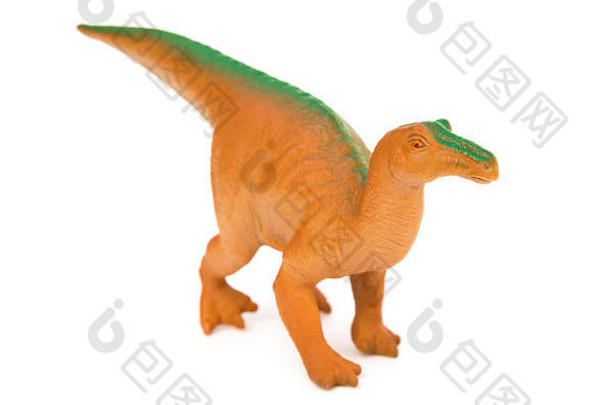 棕色（的）塑料<strong>恐龙玩具</strong>白色背景