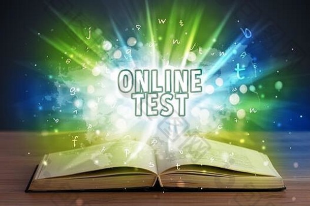 在线测试登记未来开放书教育概念