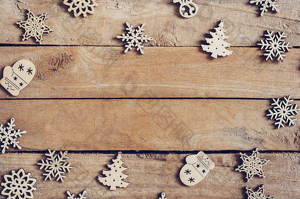 木棕色（的）圣诞节背景雪花圣诞节装饰
