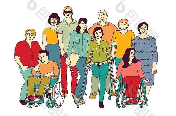 团体残疾人社区颜色