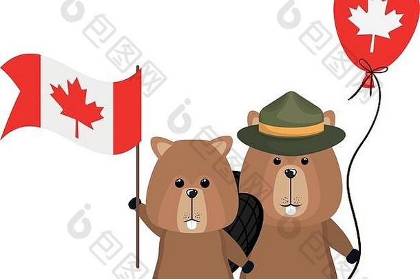 海狸森林动物加拿大设计