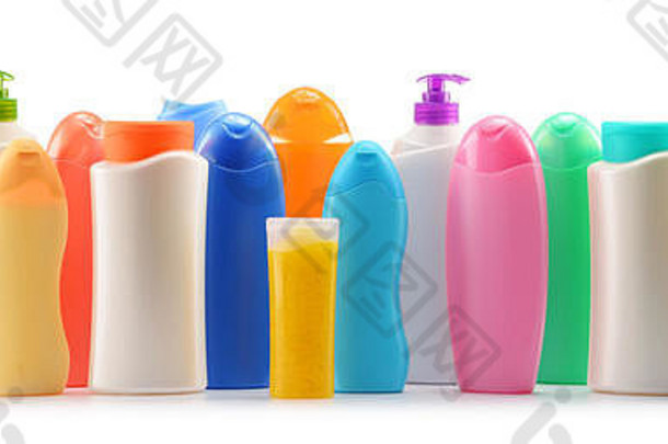 塑料瓶身体护理美产品孤立的白色