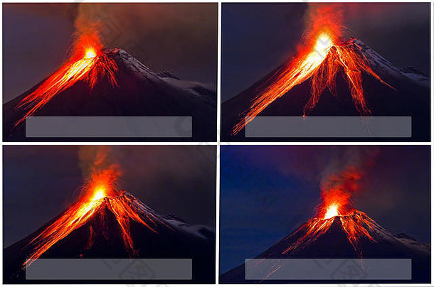 通古拉瓦火山火山喷发拼贴画