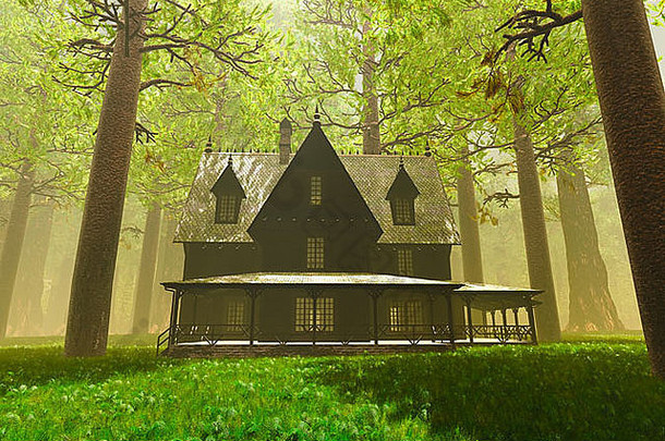 可怕的房子深森林渲染