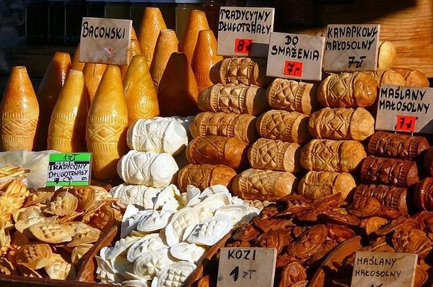 传统熏山羊奶酪，Zakopane，小波兰省，波兰，欧洲