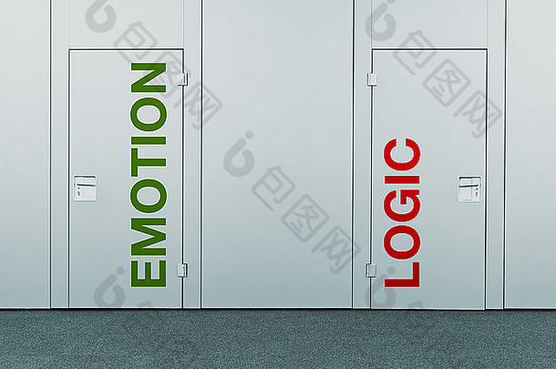 情感逻辑概念选择关闭门印刷标志着概念决定使选项策略