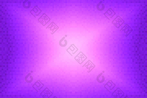 抽象的紫色和粉红色辐射梯度背景。具有像素方形块的纹理。马赛克图案。