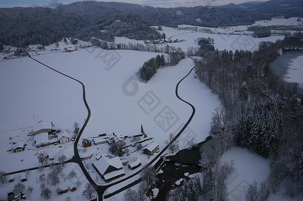 冬季景观航空照片