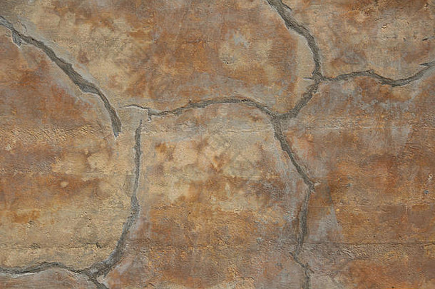 带有裂缝的旧棕色大理石墙面背景图像