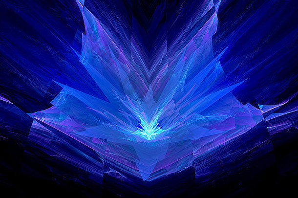 空间中的蓝玫瑰，计算机生成的抽象背景