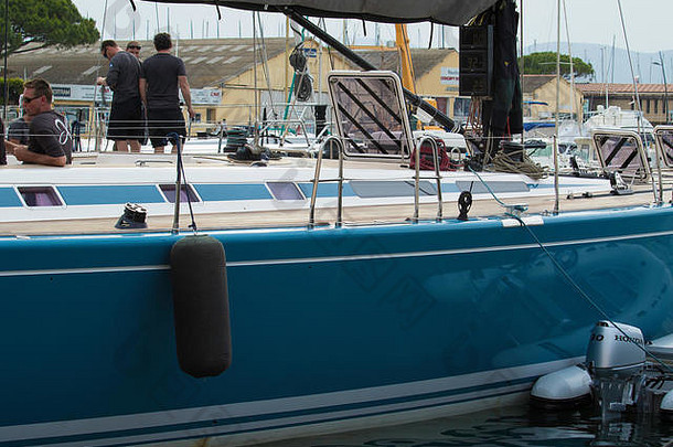 港口圣特罗佩法国giraglia劳力士航行杯天下午航行俊信贷照片伊洛纳巴纳