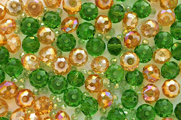 绿黄水晶玻璃珠