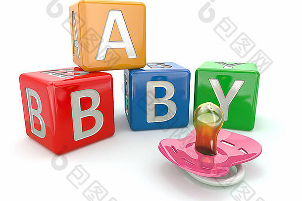 婴儿字母顺序排列块假